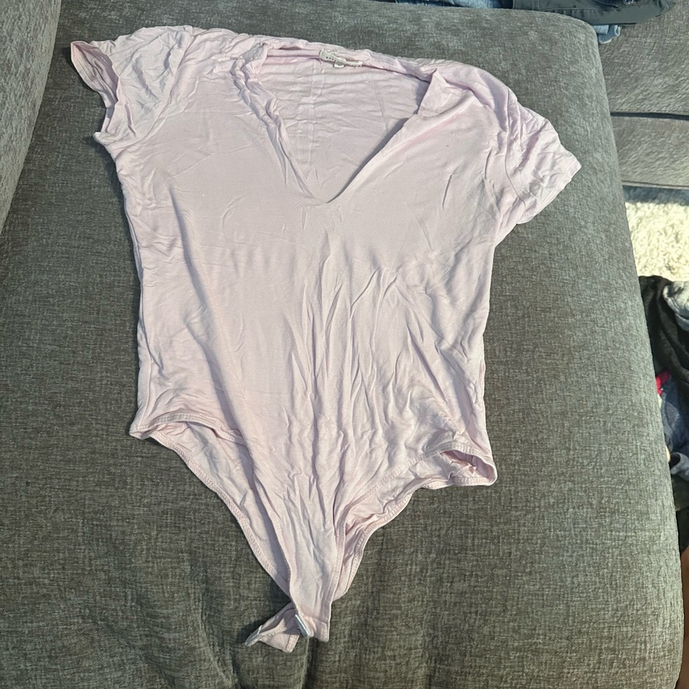 Soft Pink Women's V-Neck Bodysuit